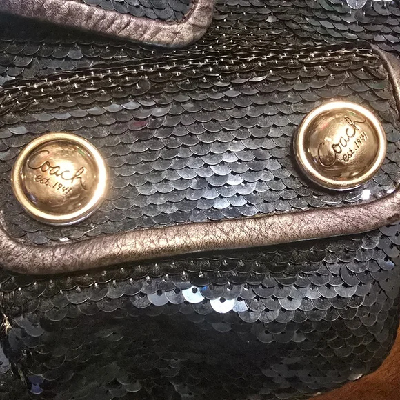 Coach Poppy Blue Sequin Handbag - Picture 4 of 11